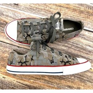 CONVERSE ALL STAR Sneakers Junior Youth Size 6 Women’s 7.5 Gray Camo 622362F